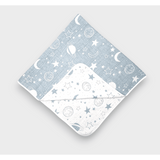 Scutec reversibil Rainy Baby din muselină, 120 x 120 cm, gri spațial