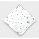 Scutec reversibil Rainy Baby din muselină, 120 x 120 cm, gri spațial