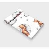 Scutec de muselină Rainy Baby 110x110 cm. Ursuleț pe nor gri
