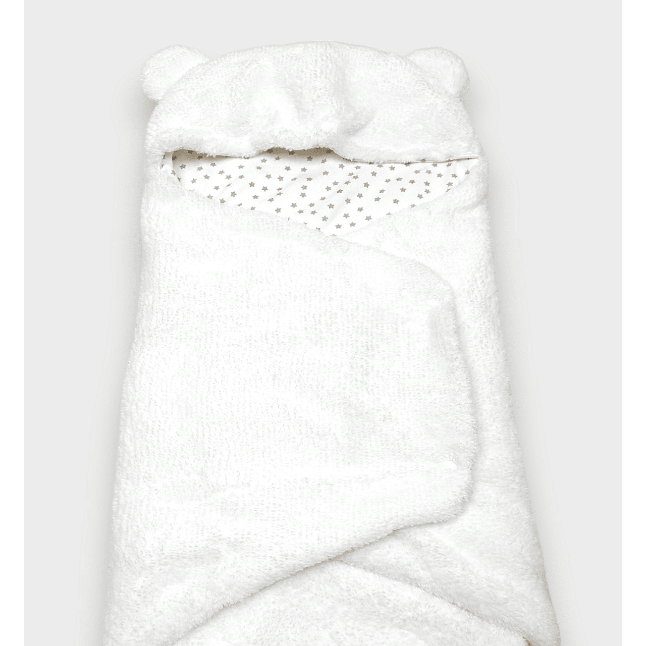 Scutec Rainy Baby pentru nou-născut Warm hug alb/stele