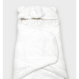 Scutec Rainy Baby pentru nou-născut Warm hug alb/stele