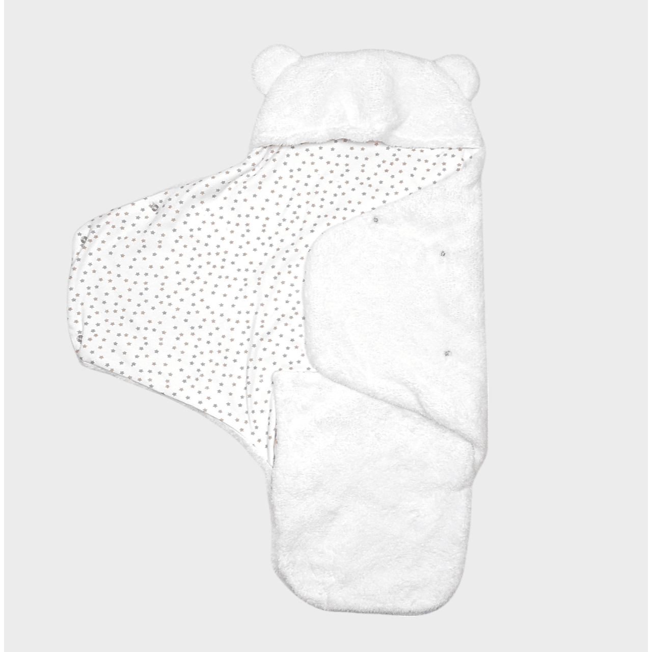 Scutec Rainy Baby pentru nou-născut Warm hug alb/stele