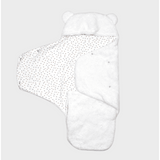 Scutec Rainy Baby pentru nou-născut Warm hug alb/stele