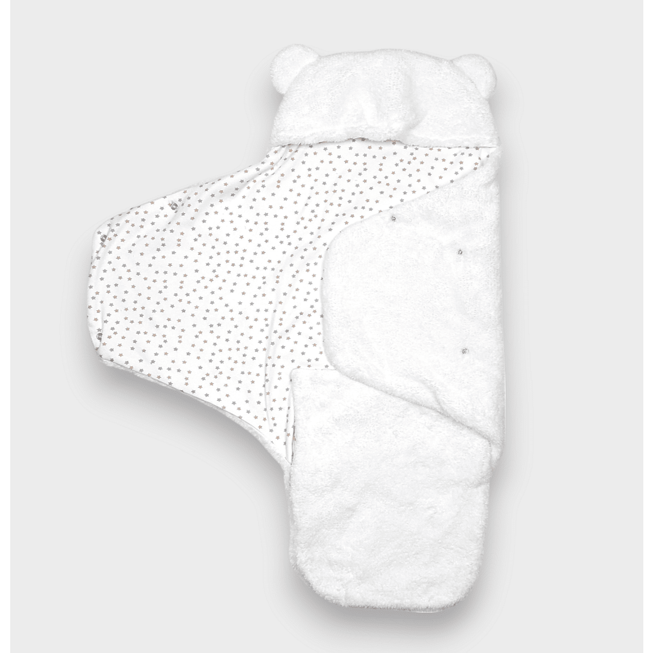 Scutec Rainy Baby pentru nou-născut Warm hug alb/stele