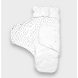 Scutec Rainy Baby pentru nou-născut Warm hug alb/stele