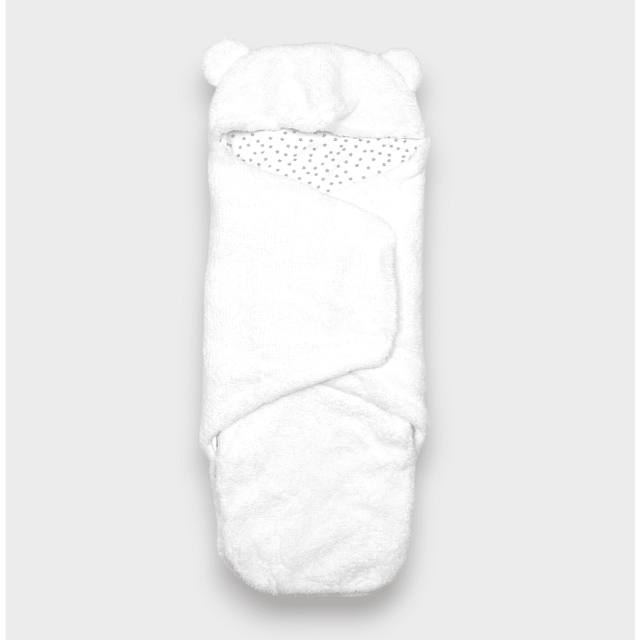 Scutec Rainy Baby pentru nou-născut Warm hug alb/stele