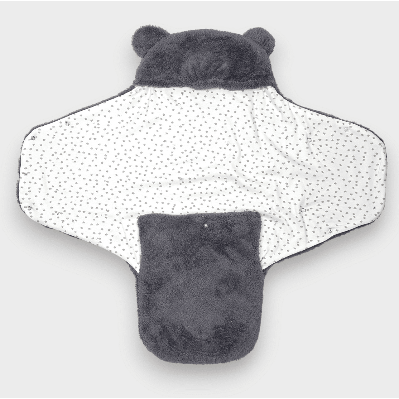 Scutec Rainy Baby pentru nou-născut Warm hug gri/stele