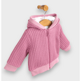 Rainy Бебешка Плетена Жилетка С Качулка62-74 См. Пепел От Рози