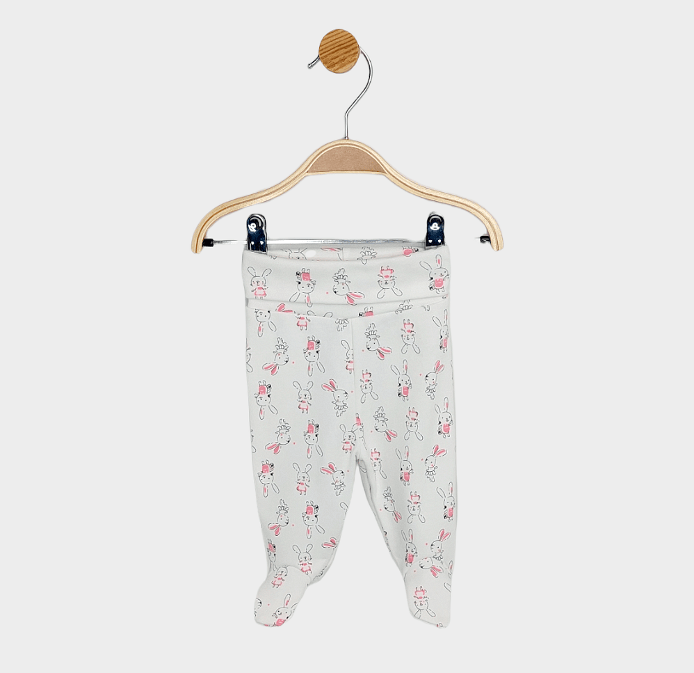 Salopă de ploaie pentru bebeluși cu curea rabatabilă 48 - 74 cm, model iepurași roz