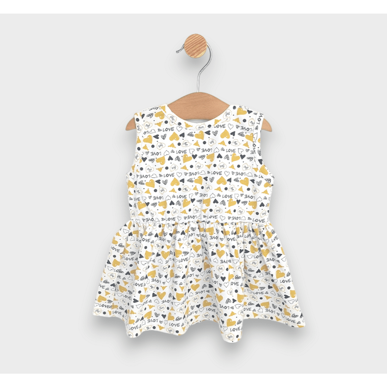 Rainy Бебешка Рокля Жълти Сърца 62 - 92 См.