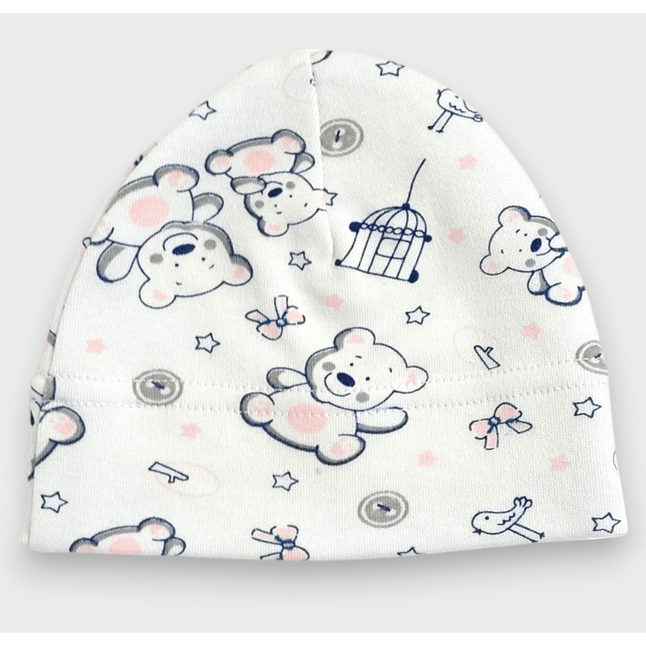 Căciulă de ploaie pentru bebeluși 56-62 cm. Ursuleț de pluș roz