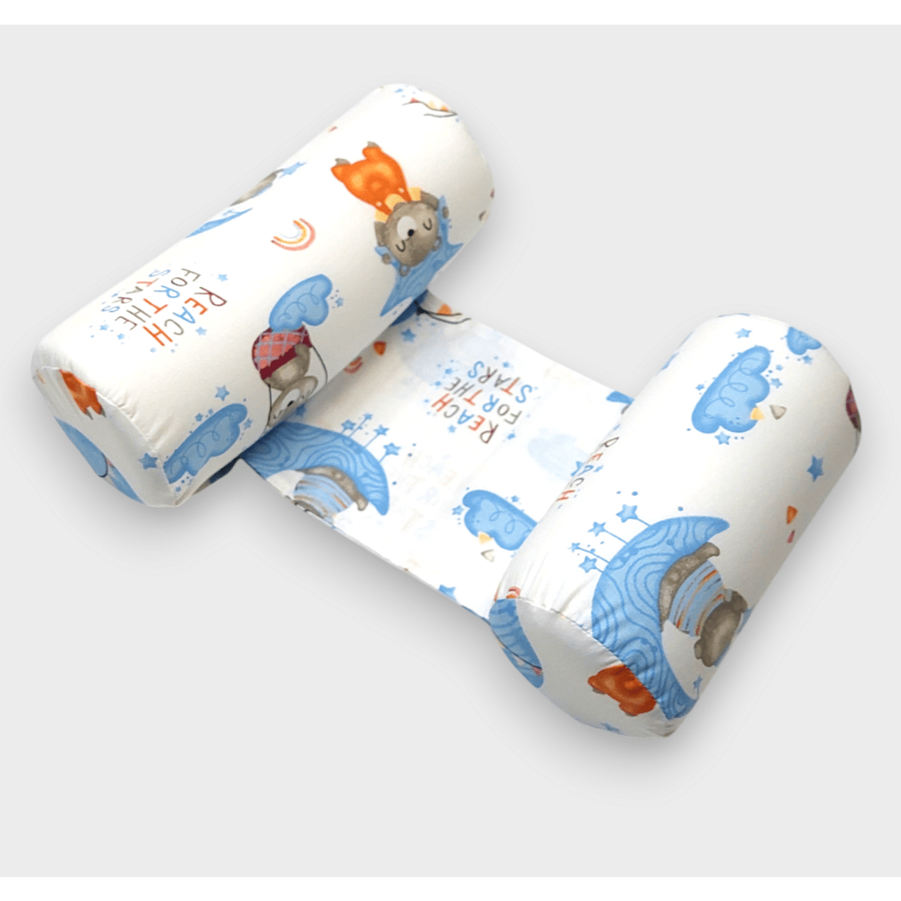 Rainy Бебешка възглавница против обръщане Мече на луна син