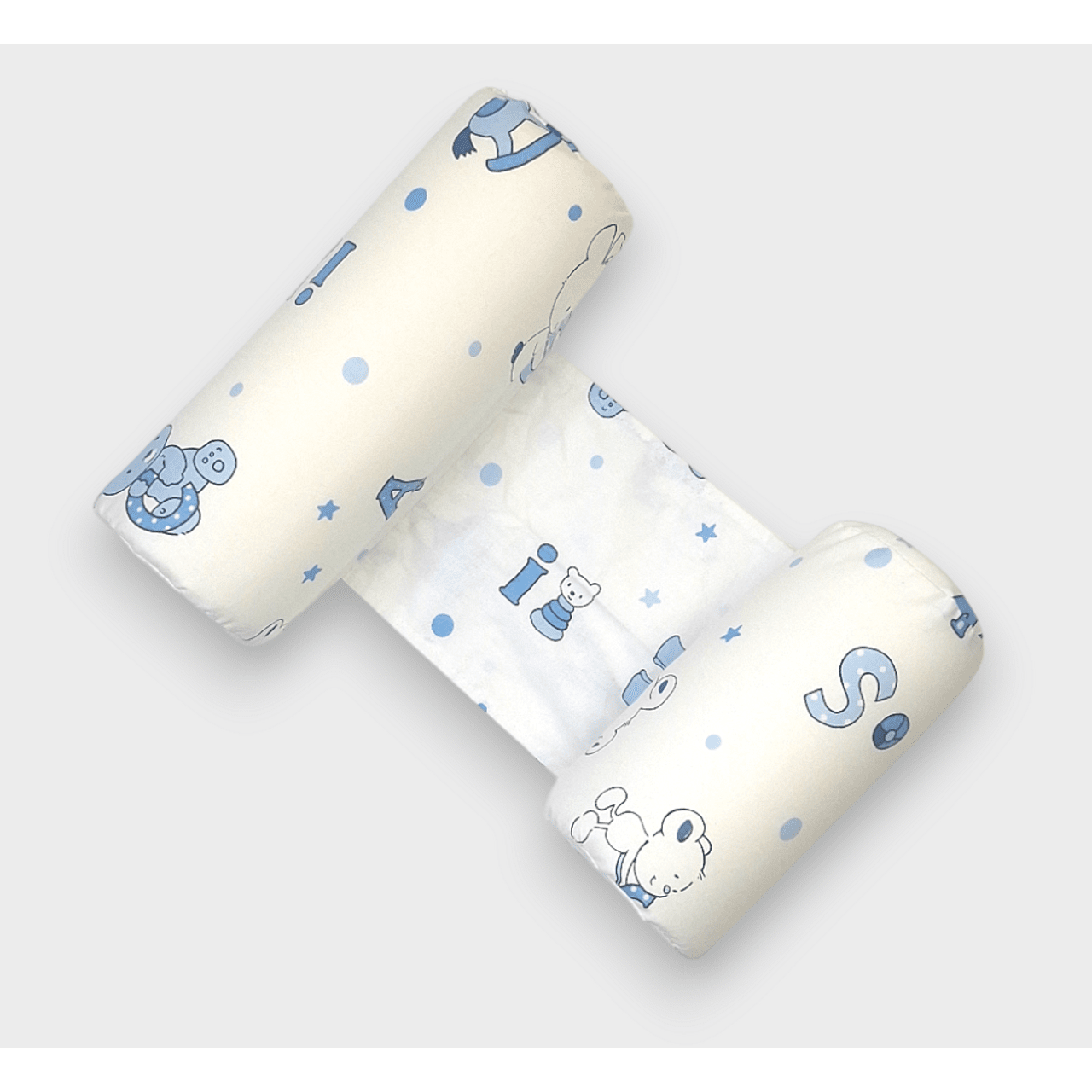 Rainy Бебешка Възглавница Против Обръщане Мече С Букви Син