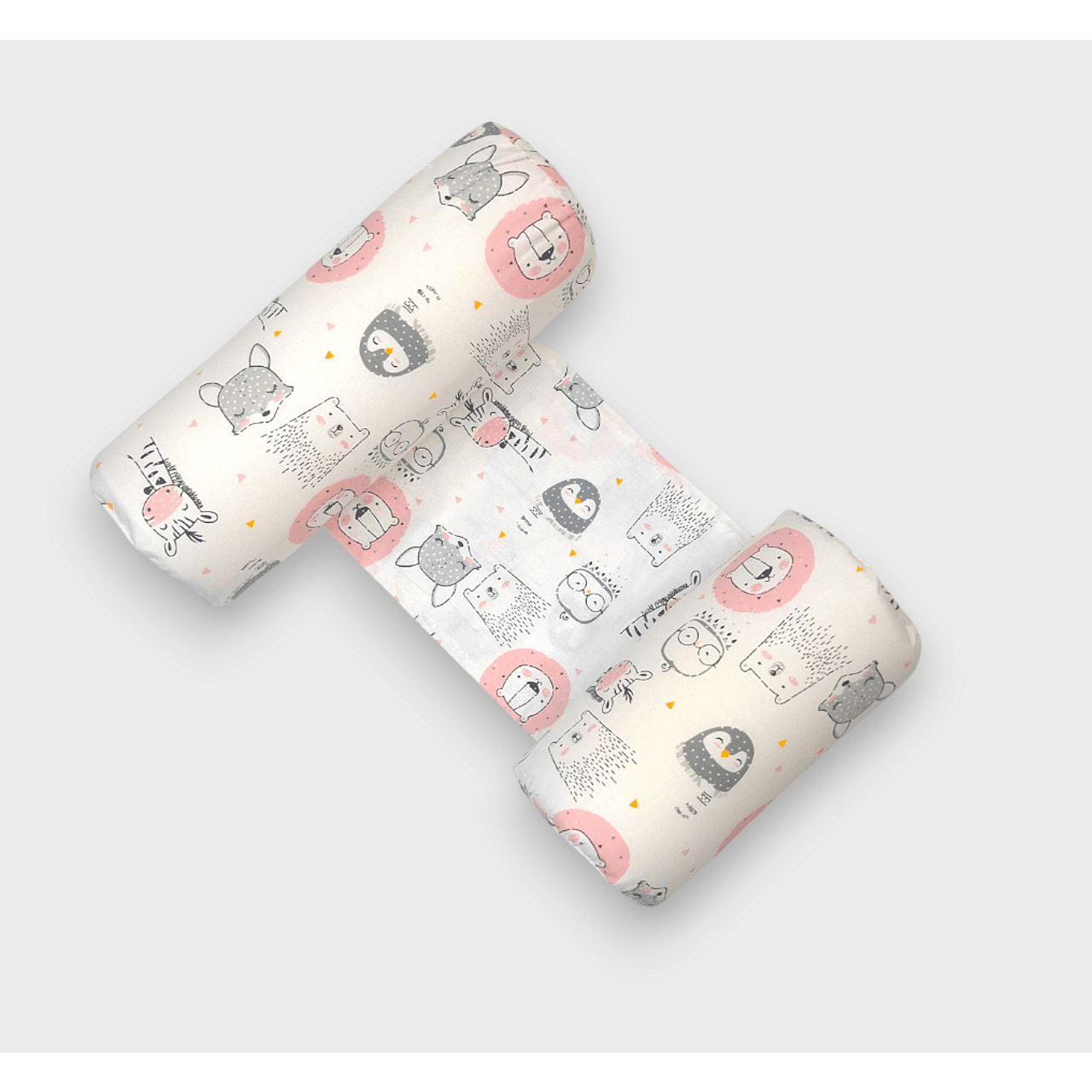 Pernă anti-răsturnare Rainy Baby, roz, cu animale