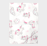 Cearșaf pentru bebeluși Rainy 100X170 cm. Unicorn roz