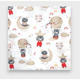 Cearșaf cu elastic Rainy Baby 60x120 cm. Ursuleț pe Lună bej
