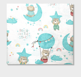 Cearșaf cu elastic Rainy Baby 60x120 cm. Ursuleț pe Lună Reseda