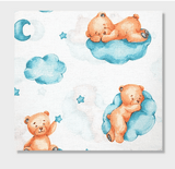 Cearșaf cu elastic Rainy Baby 60x120 cm. Ursuleț pe un nor Reseda