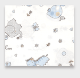 Cearșaf cu elastic Rainy Baby 60x120 cm. Zebre și elefanți albaștri