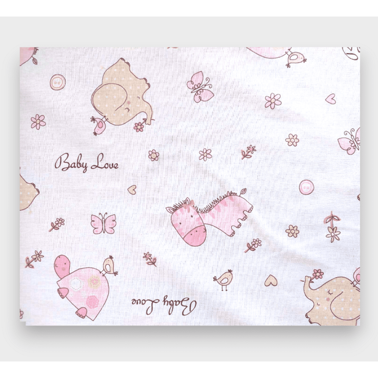 Cearșaf cu elastic Rainy Baby 70x140 cm. Zebre roz și elefanți