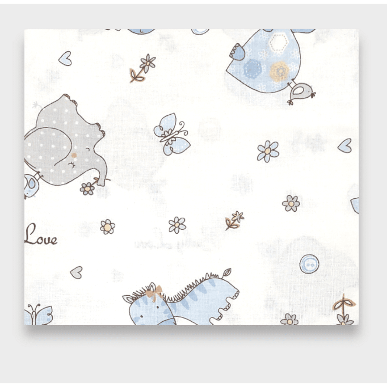 Cearșaf cu elastic Rainy Baby 70x140 cm. Zebre și elefanți albaștri