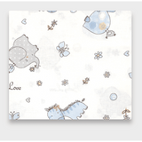 Cearșaf cu elastic Rainy Baby 70x140 cm. Zebre și elefanți albaștri