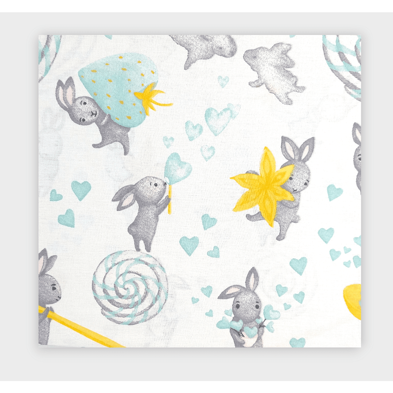 Cearșaf cu elastic Rainy Baby 70x140 cm. Iepuraș cu acadea