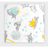 Cearșaf cu elastic Rainy Baby 70x140 cm. Iepuraș cu acadea