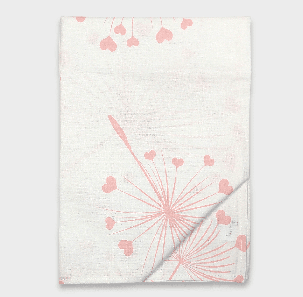 Rainy Бебешки Чаршаф За Количка 55Х95 См. Розови Глухарчета Екрю