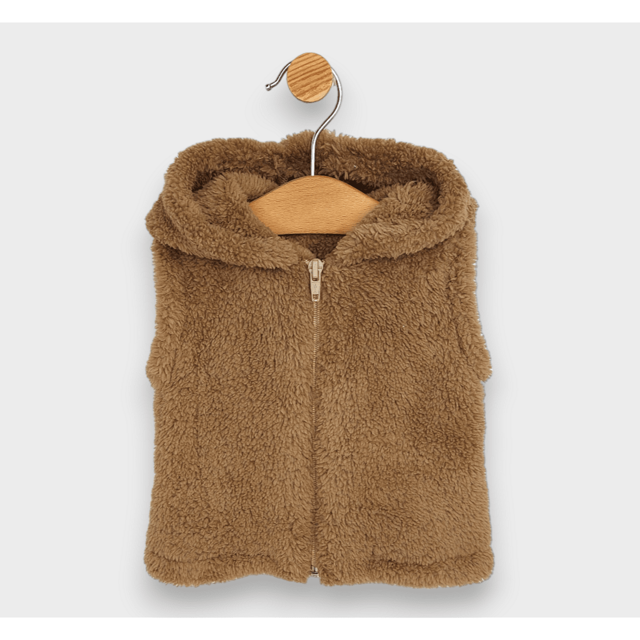 Rainy Бебешки Елек С Качулка Мече 56-80 См. Кафяв