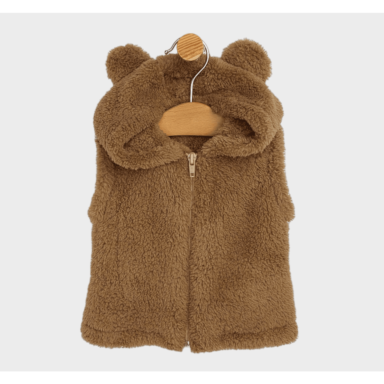 Rainy Бебешки Елек С Качулка Мече 56-80 См. Кафяв