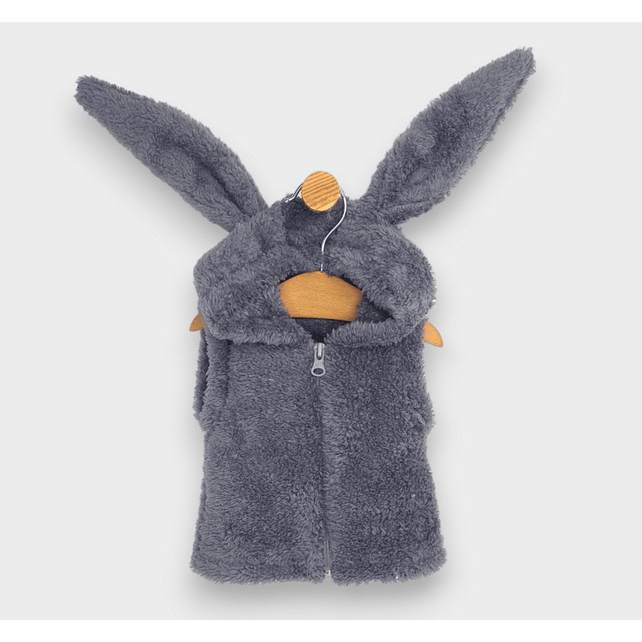 Rainy Бебешки елек с качулка Зайче 56-80 см. сив