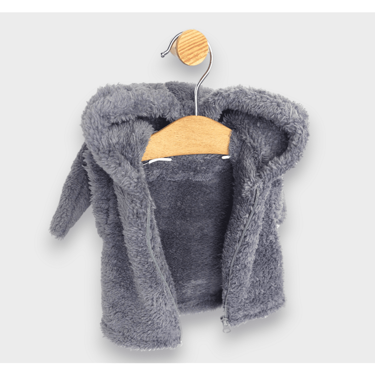 Rainy Бебешки елек с качулка Зайче 56-80 см. сив