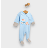 Salopetă ploioasă pentru bebeluși, ursuleț de pluș cu baloane, albastră, 48 - 62 cm.