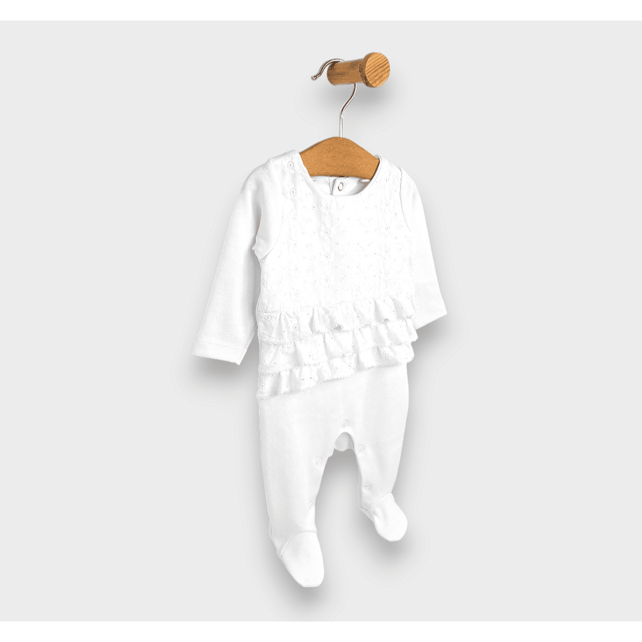 Salopă Rainy Premium pentru bebeluși cu dantelă 48 - 62 cm, albă