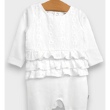 Salopă Rainy Premium pentru bebeluși cu dantelă 48 - 62 cm, albă