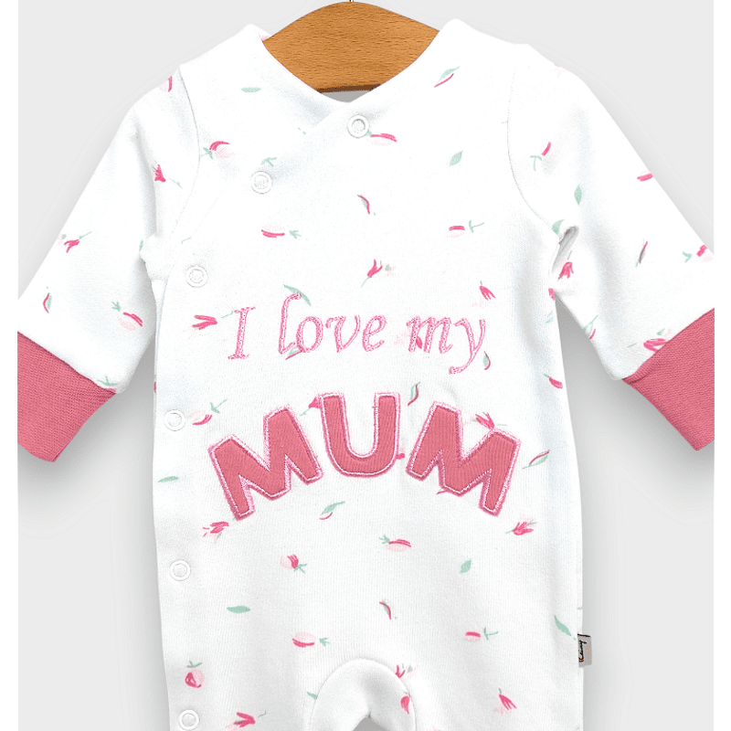 Salopetă Rainy Baby, îmi iubesc mama, cu mâneci lungi, 56-68 cm.