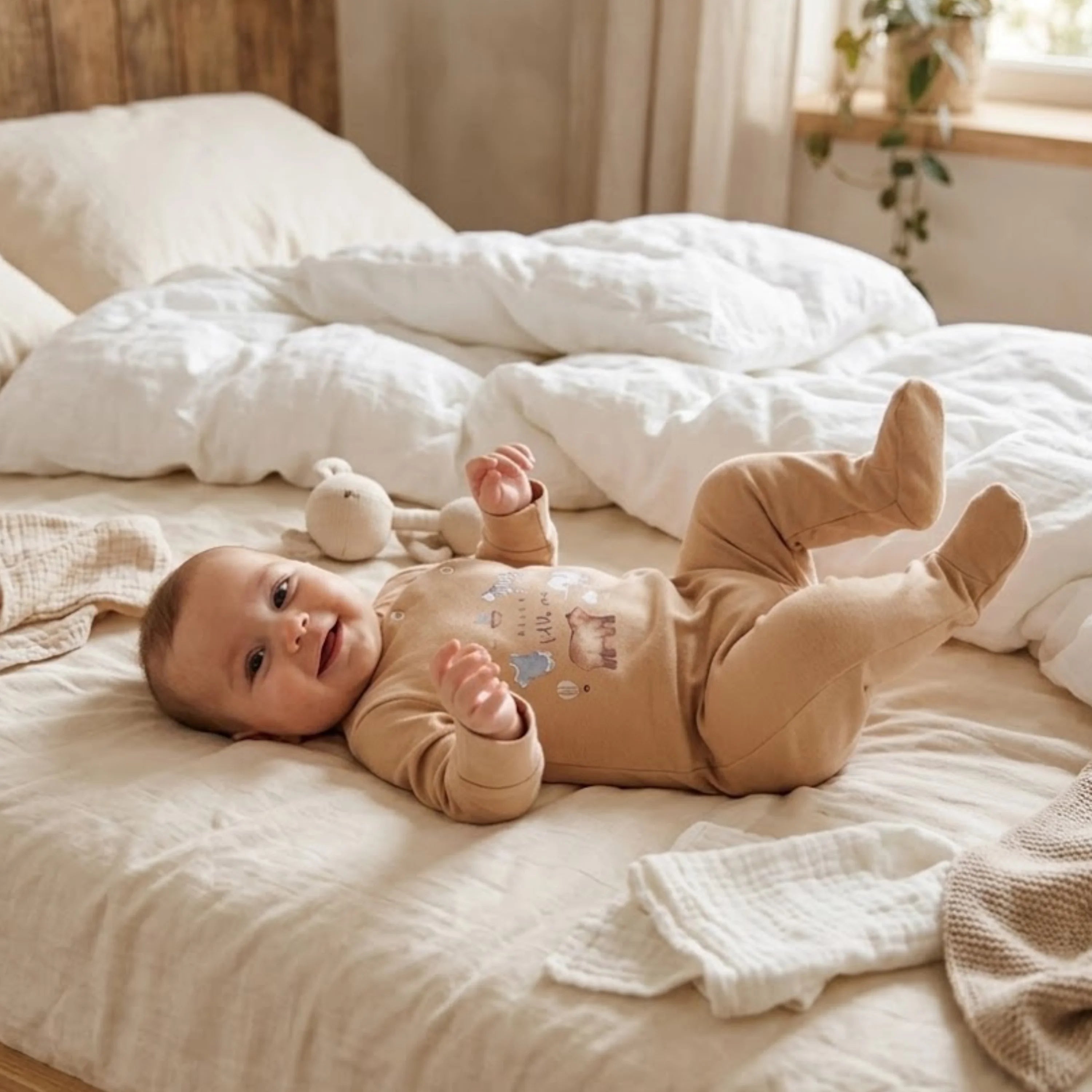 Бебешки Гащеризон Little One С Дълъг Ръкав 56 74см. Мока Rainy