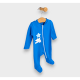 Salopetă de ploaie pentru bebeluși cu fermoar 48 - 74 cm. Elefant cu stea cobalt