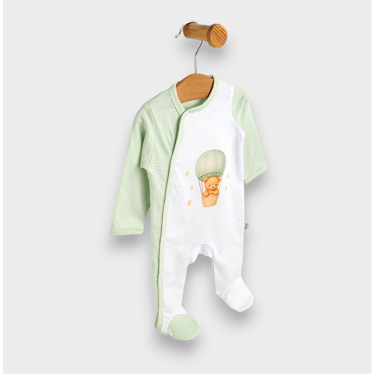 Бебешки Гащеризон С Дълъг Ръкав 48 62см. Green Bear Rainy