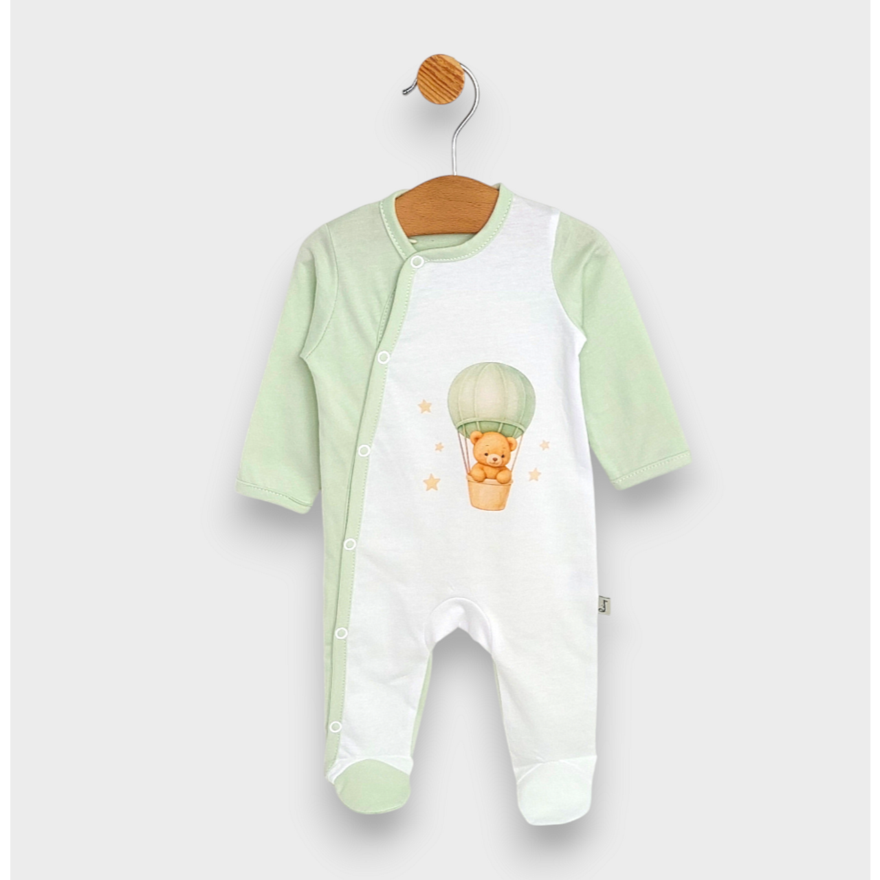 Бебешки Гащеризон С Дълъг Ръкав 48 62см. Green Bear Rainy