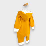 Salopetă Rainy Baby cu glugă, ursuleț de pluș cu lăbuțe 56 - 80 cm, muștar