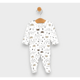 Salopetă de ploaie pentru bebeluși cu închidere frontală 48 - 68 cm. Vulpi