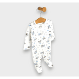 Salopetă de ploaie pentru bebeluși cu închidere frontală 48 - 68 cm, model tractoare