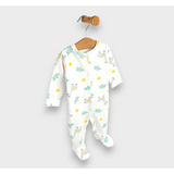 Salopetă de ploaie pentru bebeluși cu închidere frontală 48 - 68 cm. Girafă și elefant