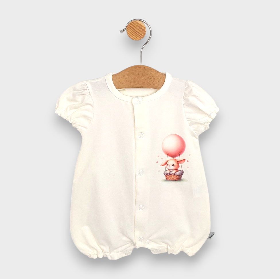 Бебешки Гащеризон Sky Bunny С Къс Ръкав 56 80см. Екрю Rainy