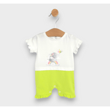 Salopetă de ploaie pentru bebeluși cu imprimeu elefant și curcubeu 56-80 cm ecru/verde