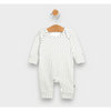 salopeta Rainy Baby cu buline/ecru și mâneci lungi, 56-86 cm.
