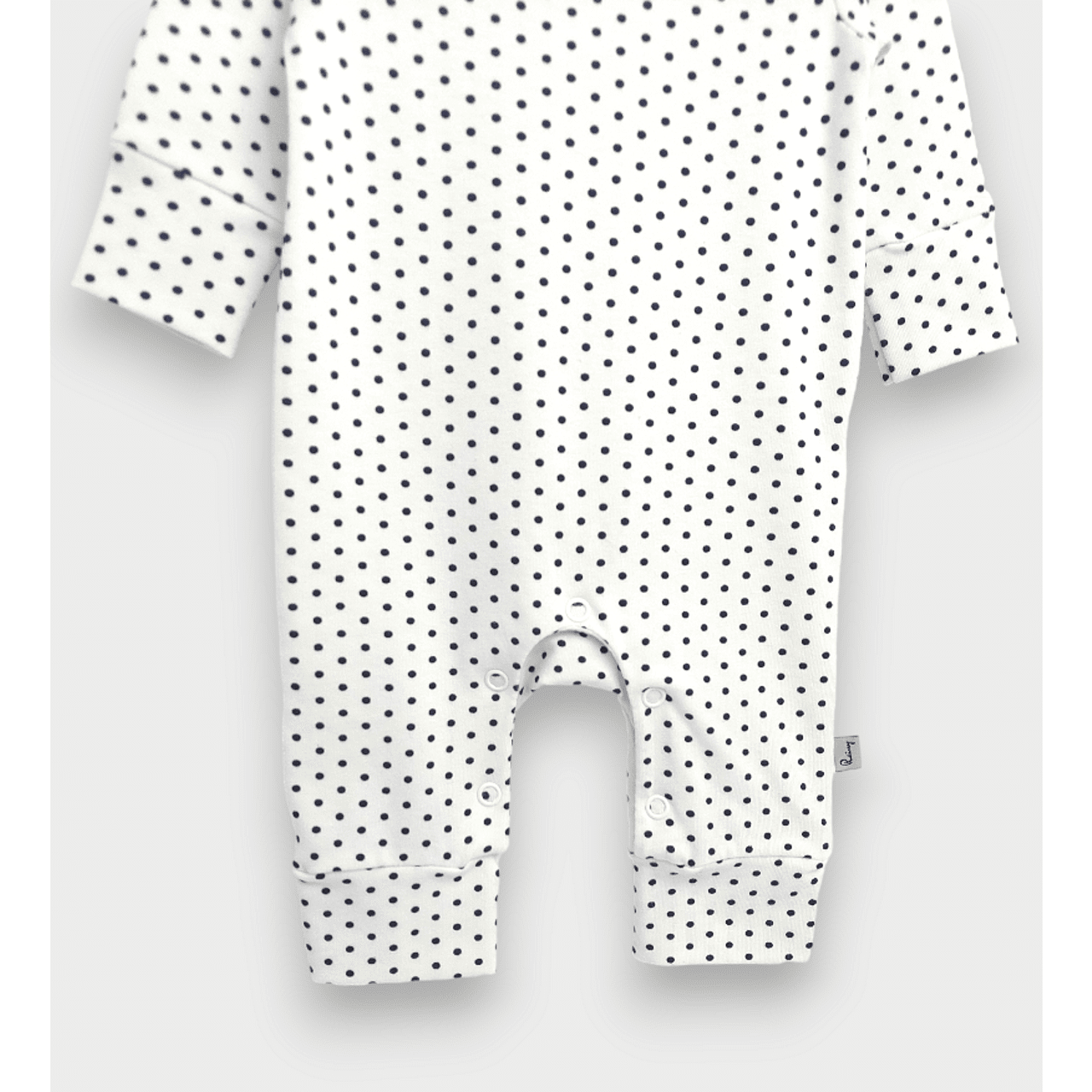 salopeta Rainy Baby cu buline/ecru și mâneci lungi, 56-86 cm.