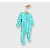 Salopetă de ploaie pentru bebeluși cu buline/verde, cu mâneci lungi, 56-74 cm.